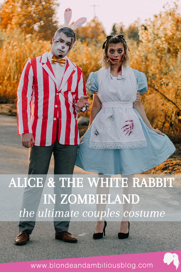 Alice & White Rabbit In Zombieland Couple Costume