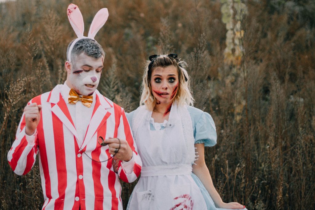 Alice & White Rabbit In Zombieland Couple Costume